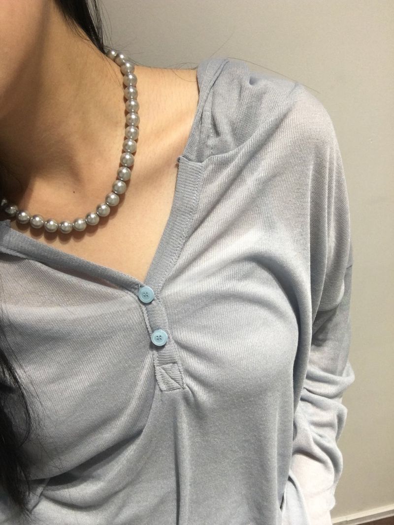 Black pearl necklace (1color)