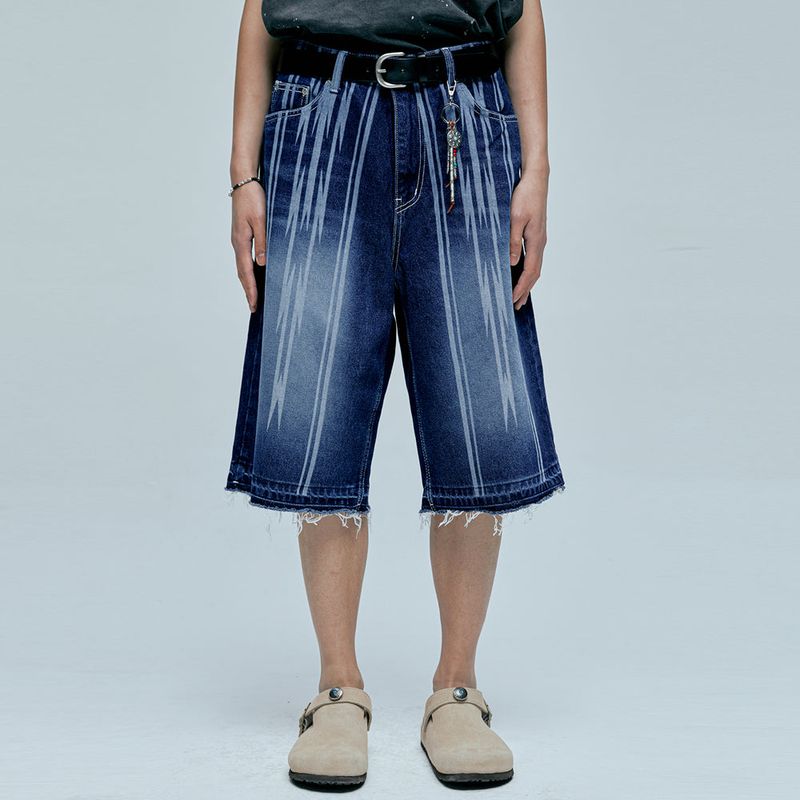 KND(ケイエンド)の「navajo pattern cut off bermuda pants indigo blue(Pants)」