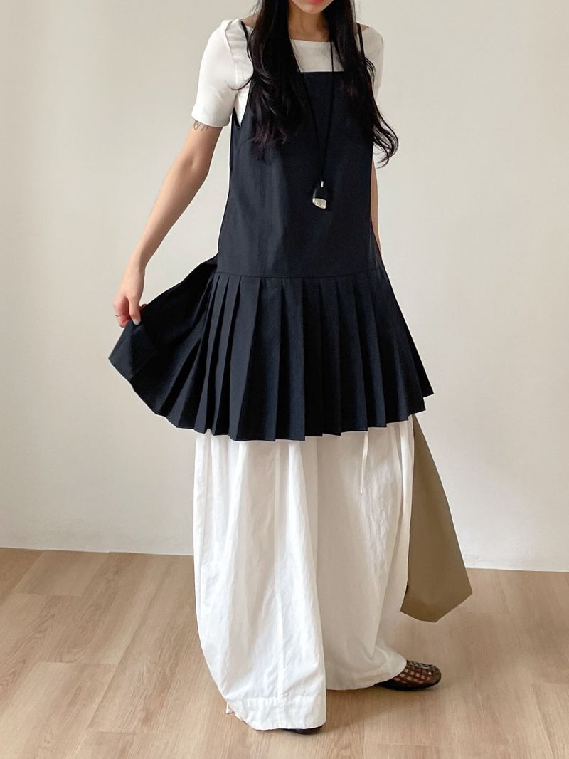 Sepia Pleated Bustier One Piece