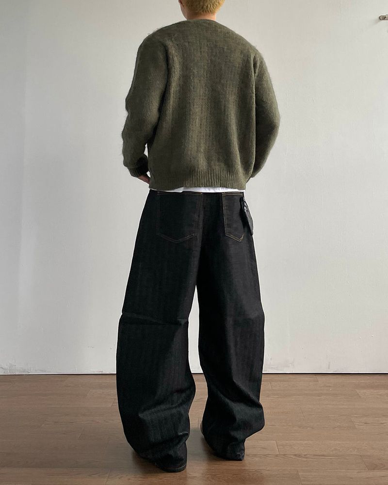 Hairy Wool crop Knit Cardigan