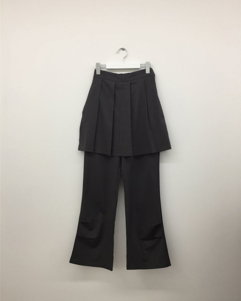 Brick Pleated Skirt Pants (2color)
