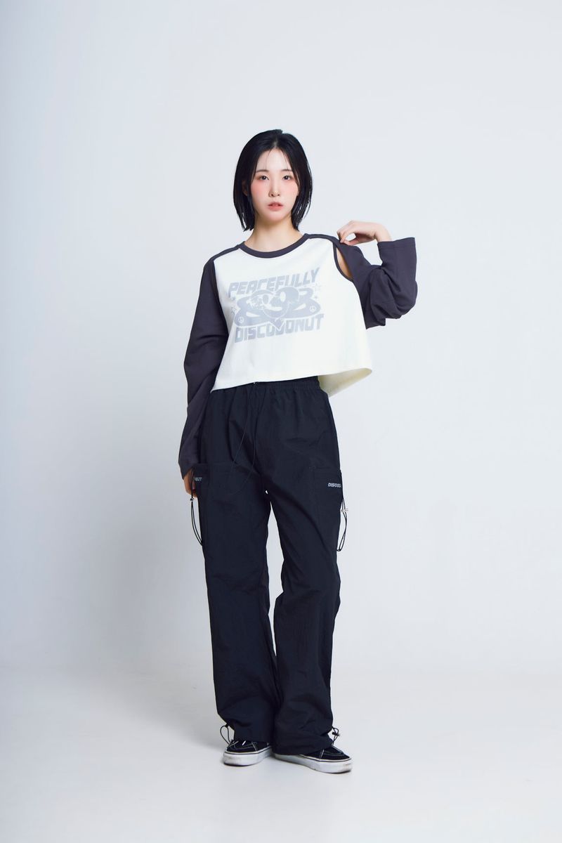 string cargo track pants_black