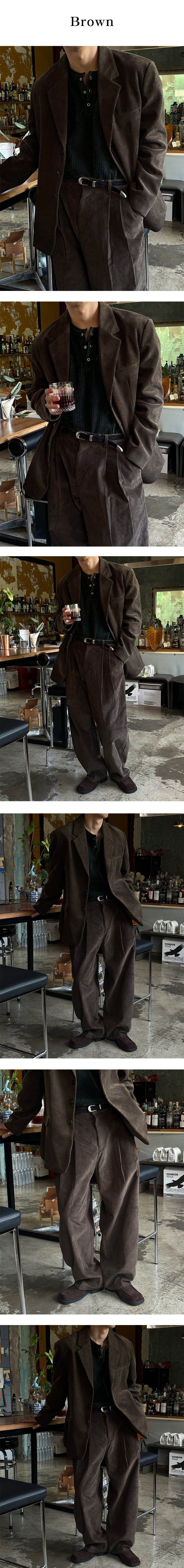  [SET UP가능] ヘビーコーデュロイワイドパンツ(3color)