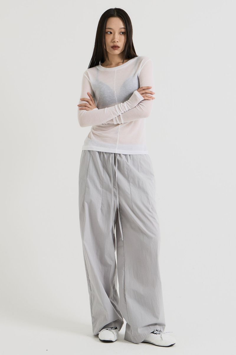 French Wool Tencel Long Sleeve, White
