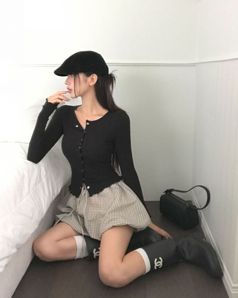 Slim Button Long Sleeve Cardigan
