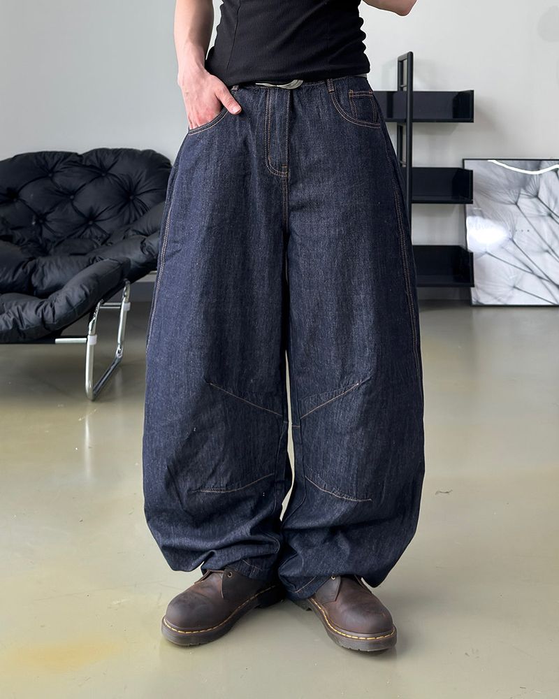 Evan Linen Curved Denim Pants