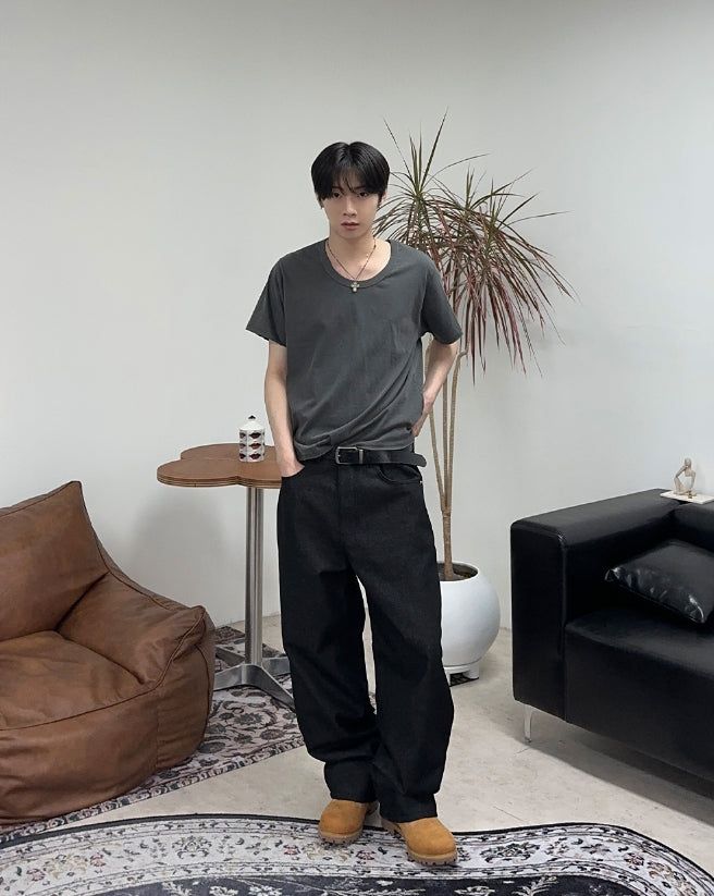 カリックグラフィックポケットデニムパンツ