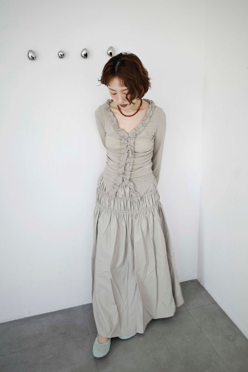 Shimmer Shirred Top