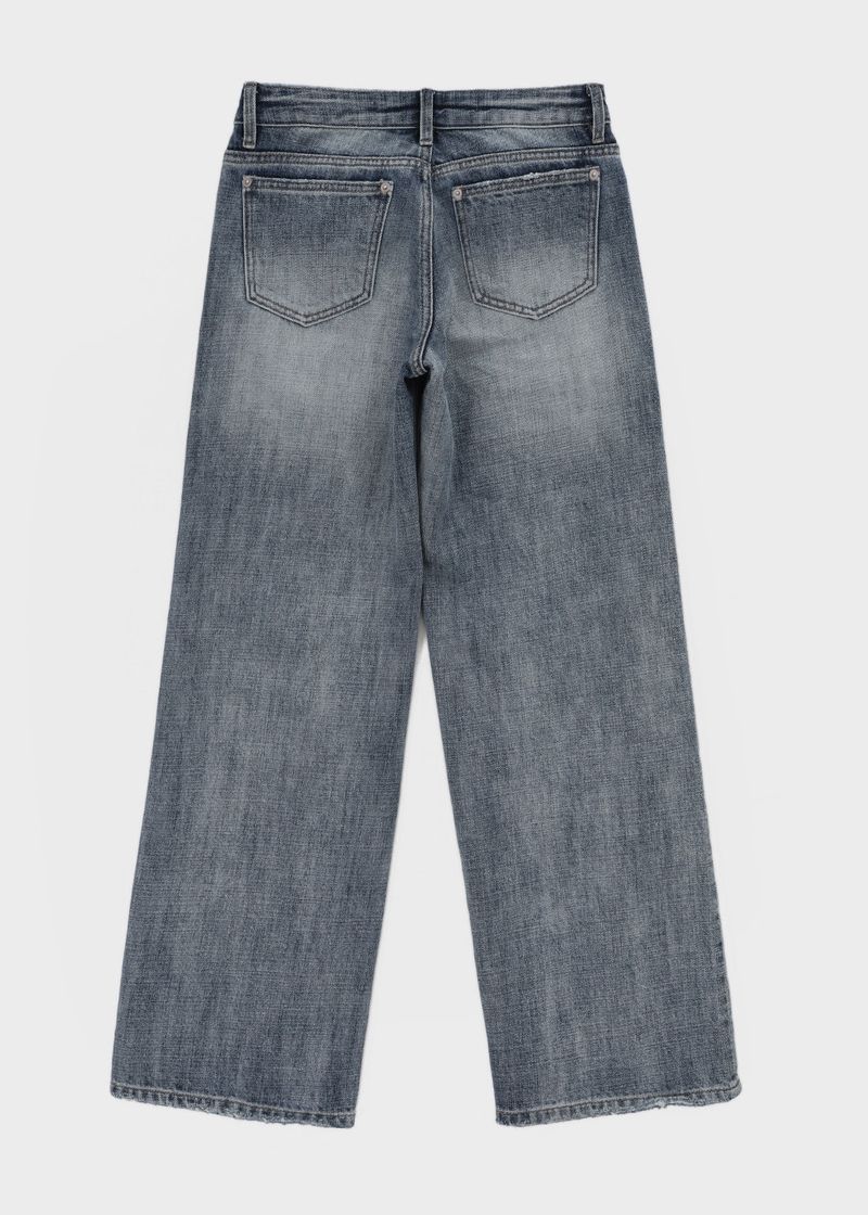 [MADE] Burnt Low-Waisted Wide Denim Pants