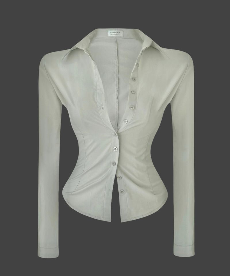 [MADE] Button pintuck shirt