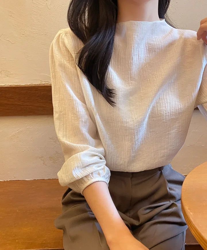 Loha Half-Neck Puff Blouse