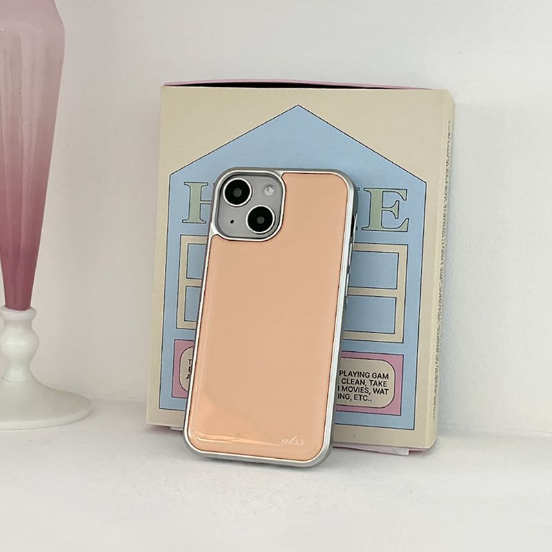 peach puff epoxy silver bumper case