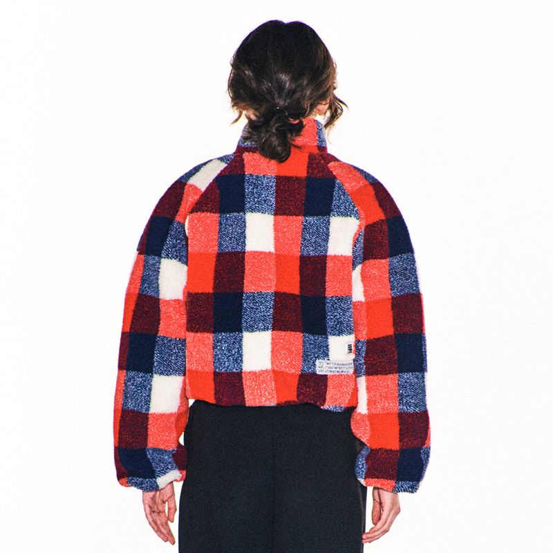 WEIRD FLEECE CROP JACKET (RED)