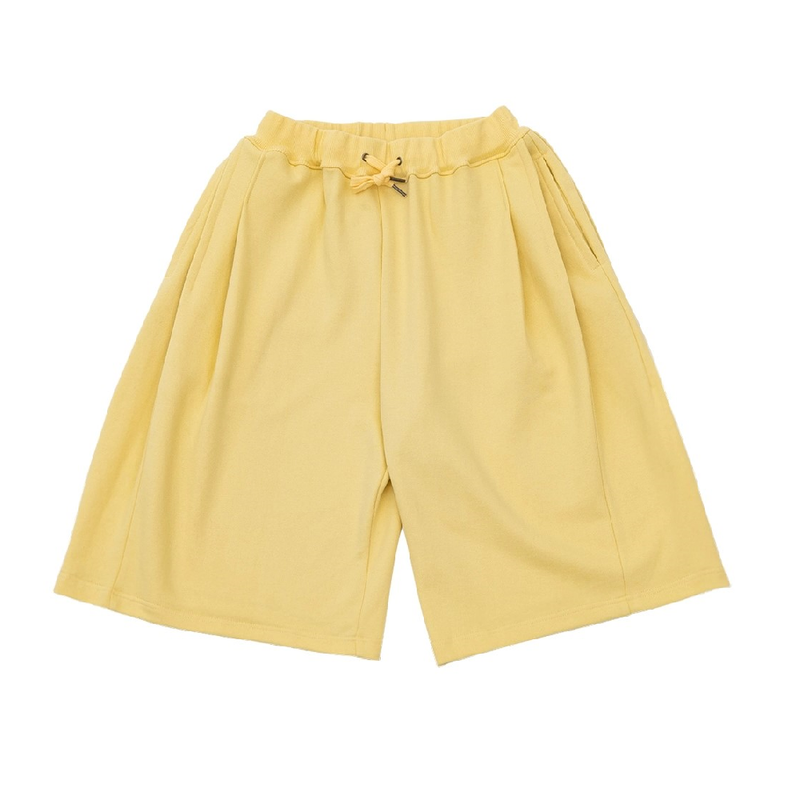 Don't Ask My Plan (DAMP)(ドントアスクマイプラン)の「BERMUDA PLEATS WIDE SWEAT SHORTS_BUTTER YELLOW(Pants)」