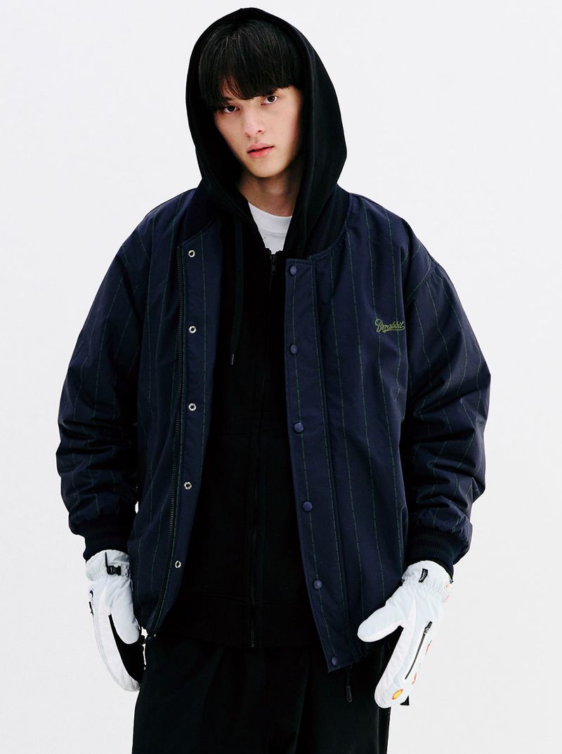 LOGO STRIPE VARSITY JACKET