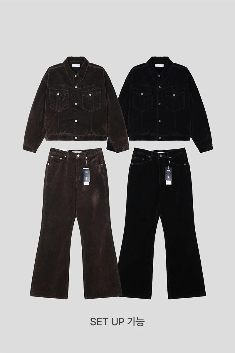 [SET UP가능] Velvet denim western jacket(2color)