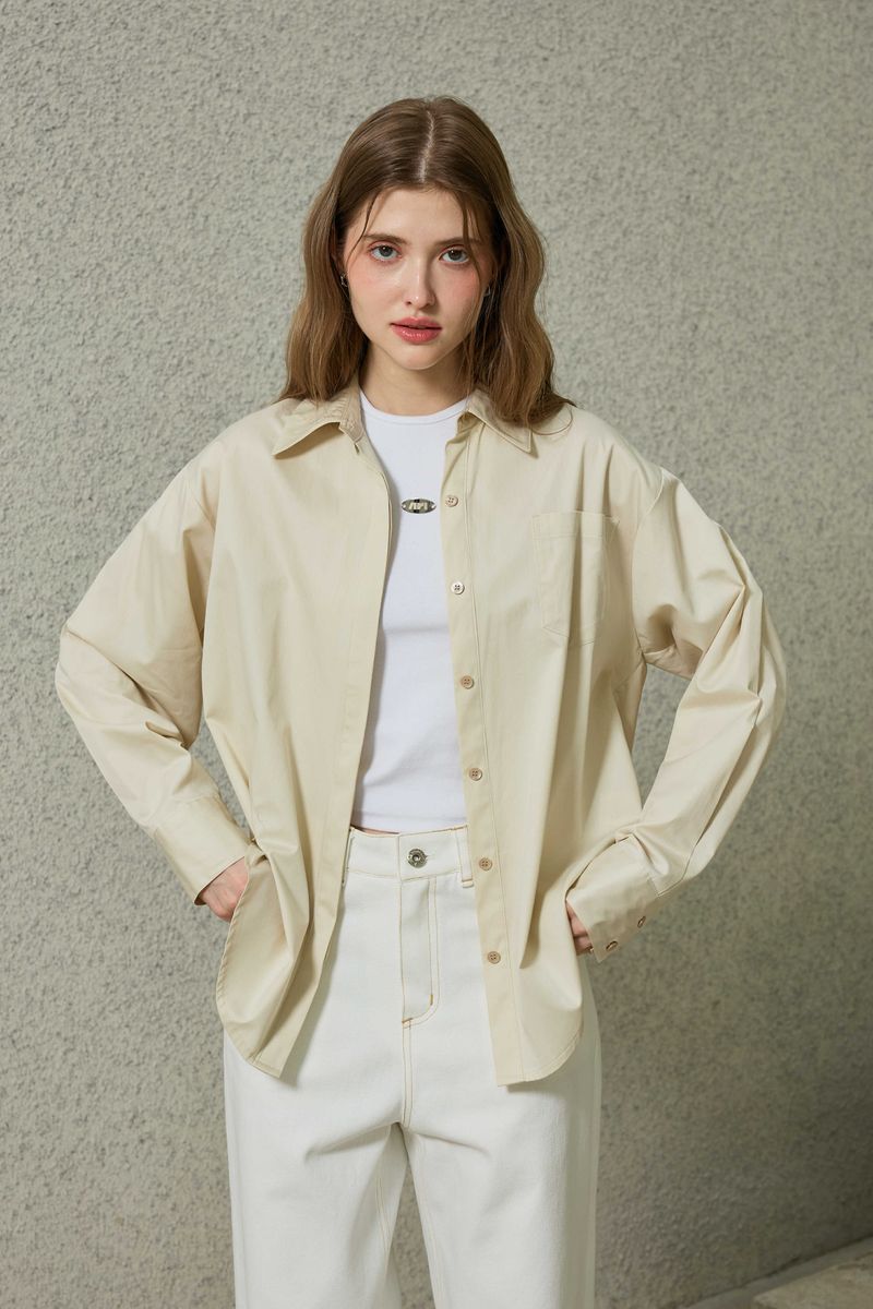 BRIGHT OVERSIZED SHIRT / BEIGE