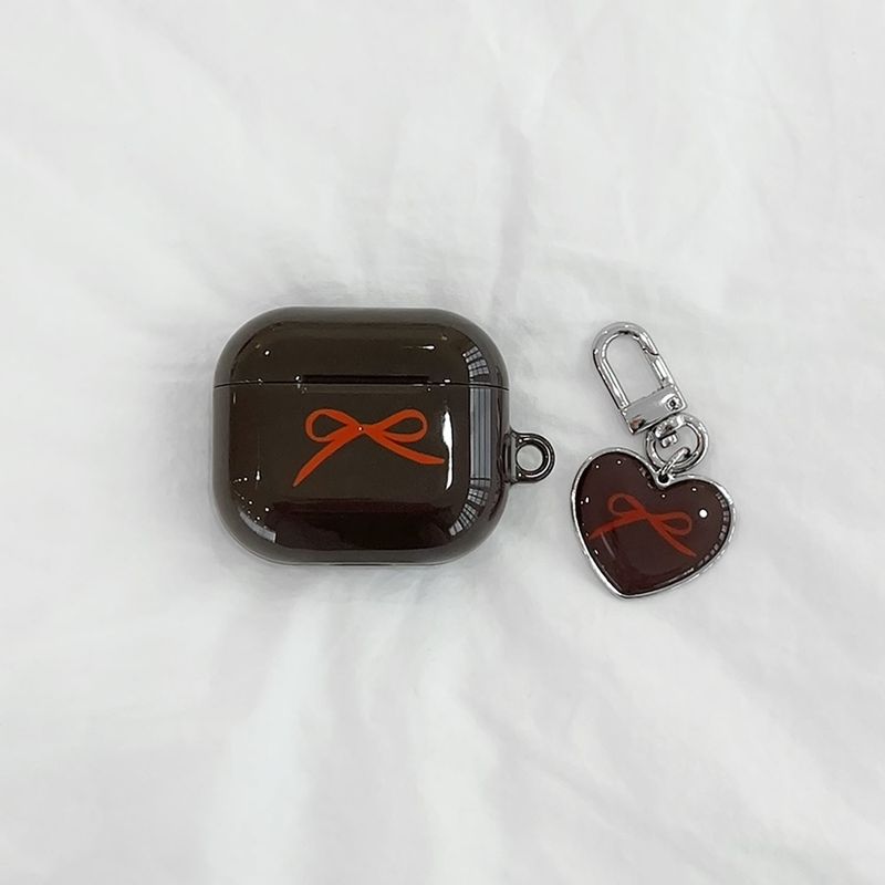 ribbon glossy airpods case(brown)