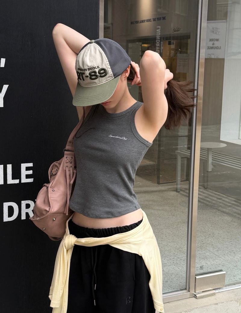 [ORIGINAL] Rocker Lettering Ribbed Sleeveless