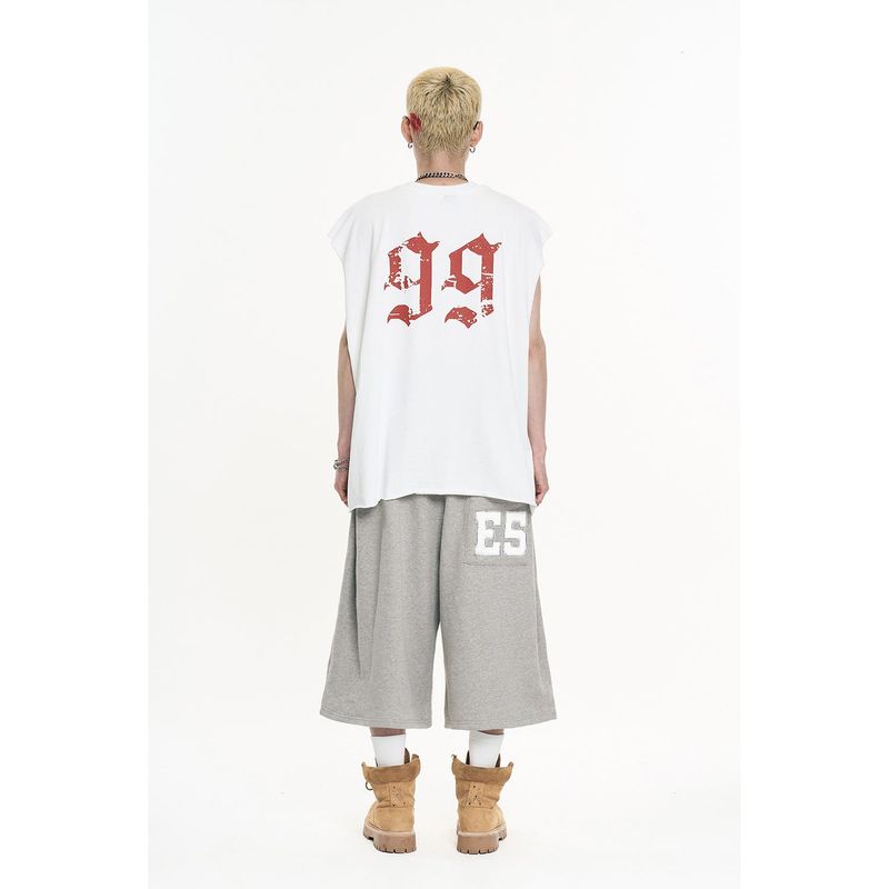 Raw-cut box sleeveless - White