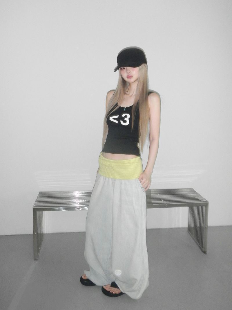summer banding denim pt(2 color)