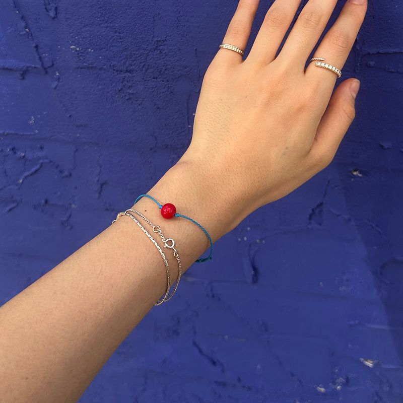 RED BALL ROPE BRACELET