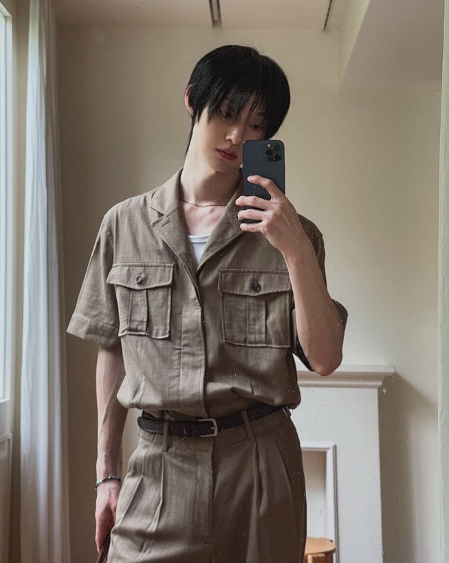 Saffy Linen Two Pocket Crop Jacket