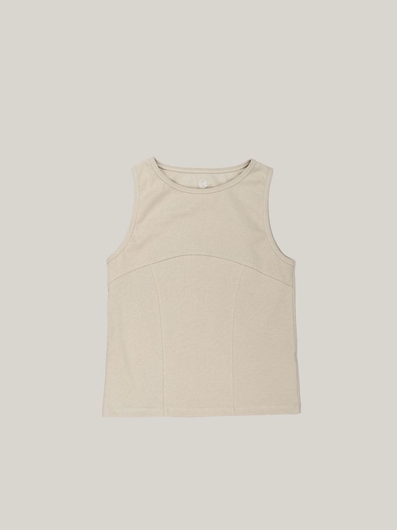 COTTON RIB TANK [ BEIGE ]