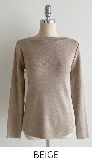 Demu Stripe Boat Neck Knit
