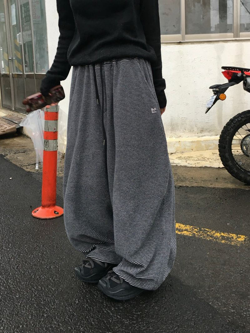 [Ritcore MADE] Striped Terry Wide Pants (3c)