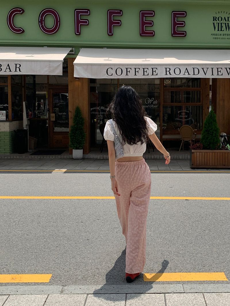 [MADE] PESTO FLOWER WIDE PANTS