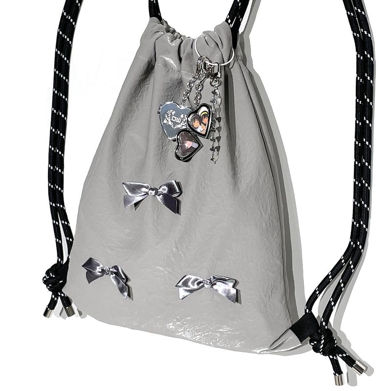 Ribbon Gym Sack [Gray]