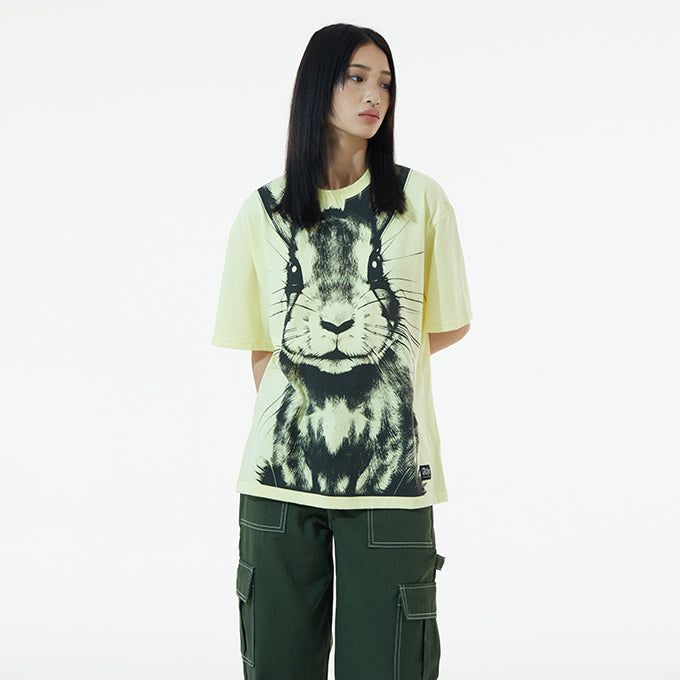 ANDTHEOTHER(アンドジアザー)の「YELLOW BIG RABBIT LOOSE T-SHIRT(Tops)」