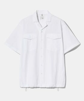 [COOL COTTON] 3スティッチオープンカラーコットン1/2シャツ  S135  ホワイト
