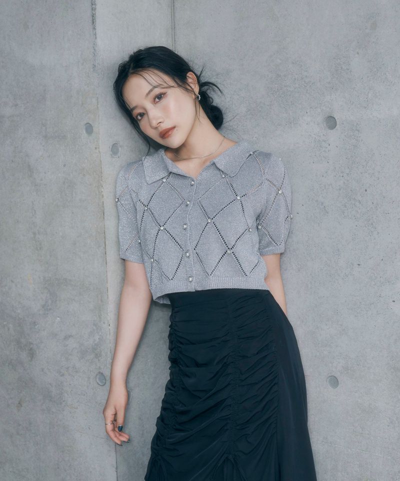 ANDGEEBEE(アンジービー)の「ダイヤパターンニットトップス(Tops)」