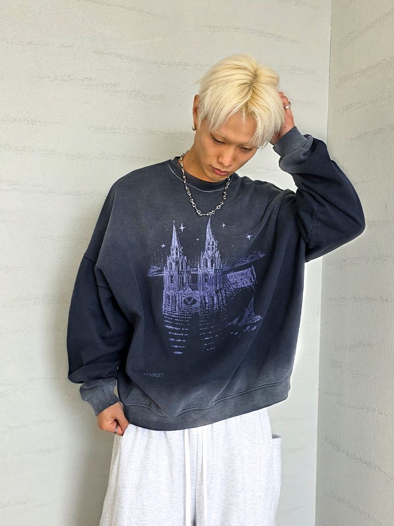 VENTIQUE Castle sweatshirt 2color