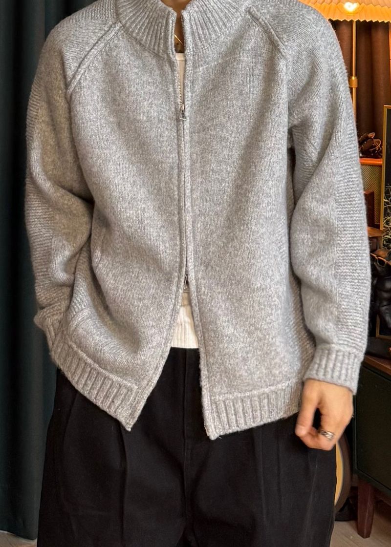[virstyle original] INKKI Two-Way Wool Knit Zip-Up 2COLOR