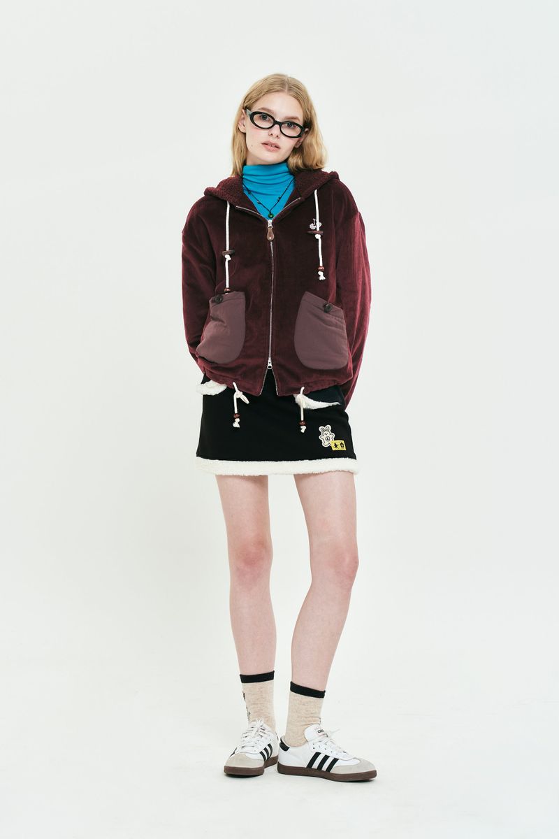 WITTY BUNNY NOMAD FUR MINI SKIRT [BLACK]