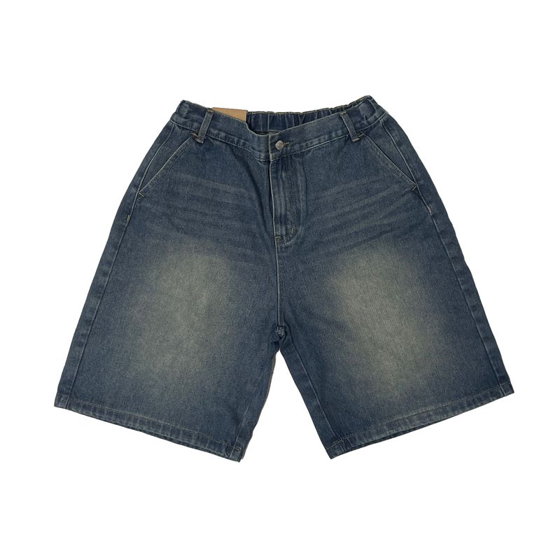 Oil bermuda denim pants