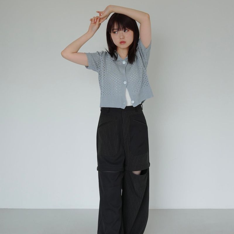 mesh knit cardigan