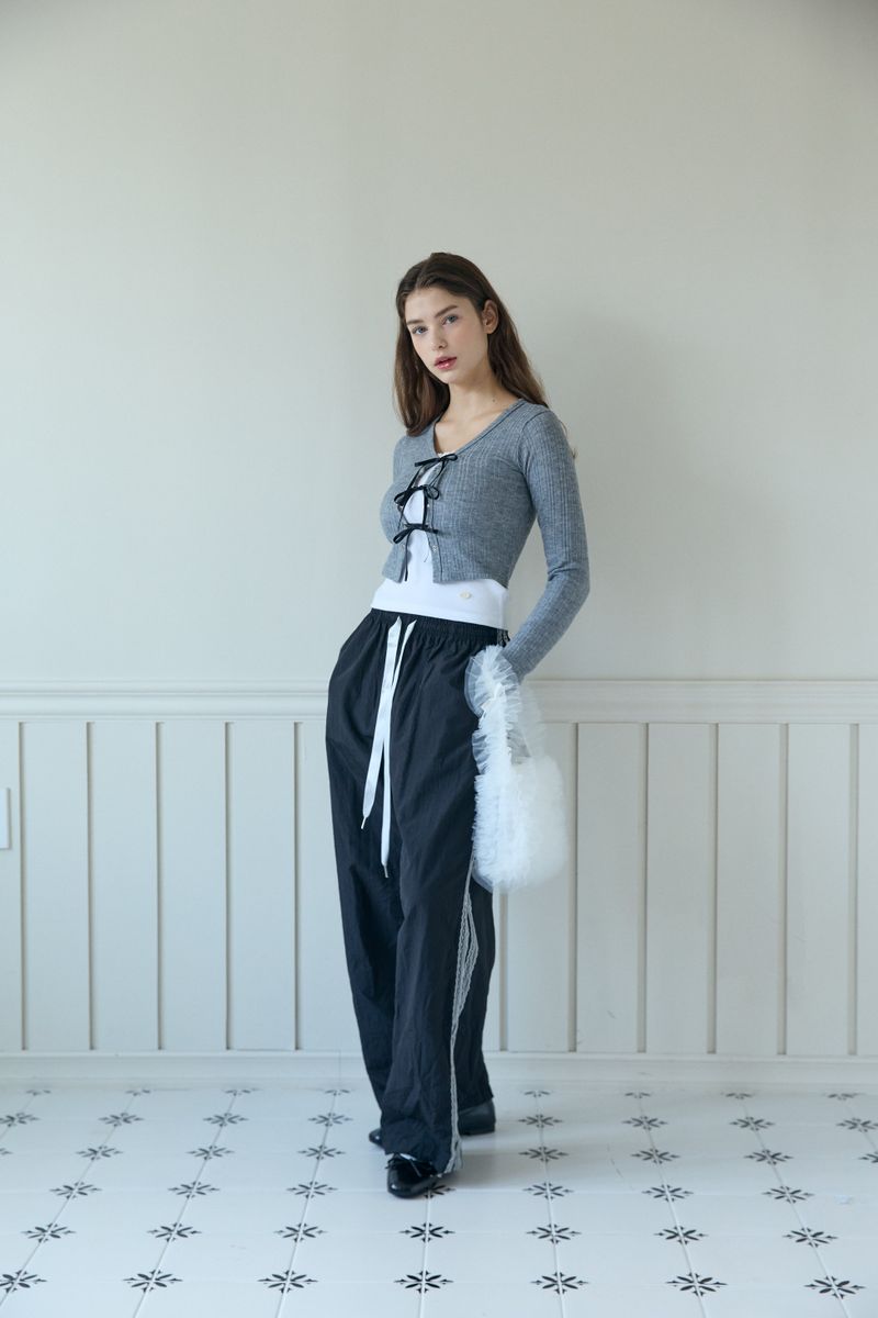 LACE TRACK PANTS (2 COLORS)