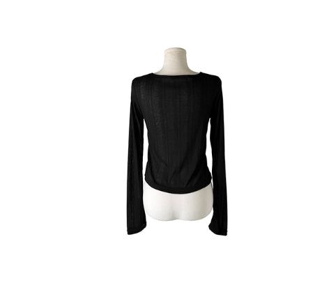 Tessie See-through Ribbed Round Cardigan