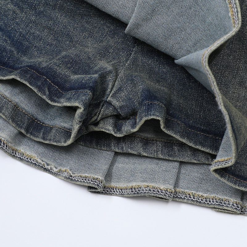 Siera Washed Denim Skir