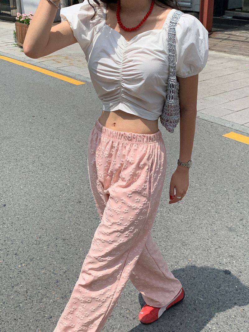[MADE] PESTO FLOWER WIDE PANTS