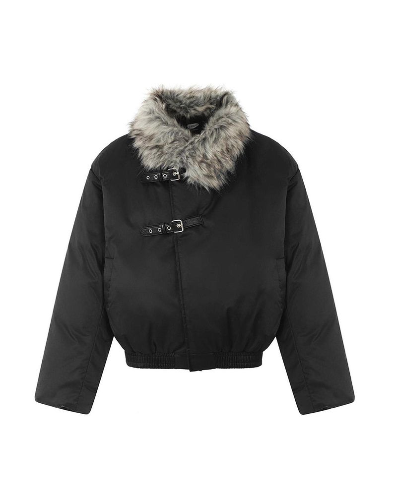 COZINESS（コジネス）の「Dバックルファーカラークロップドジャンパー（ジャケット/アウター）」