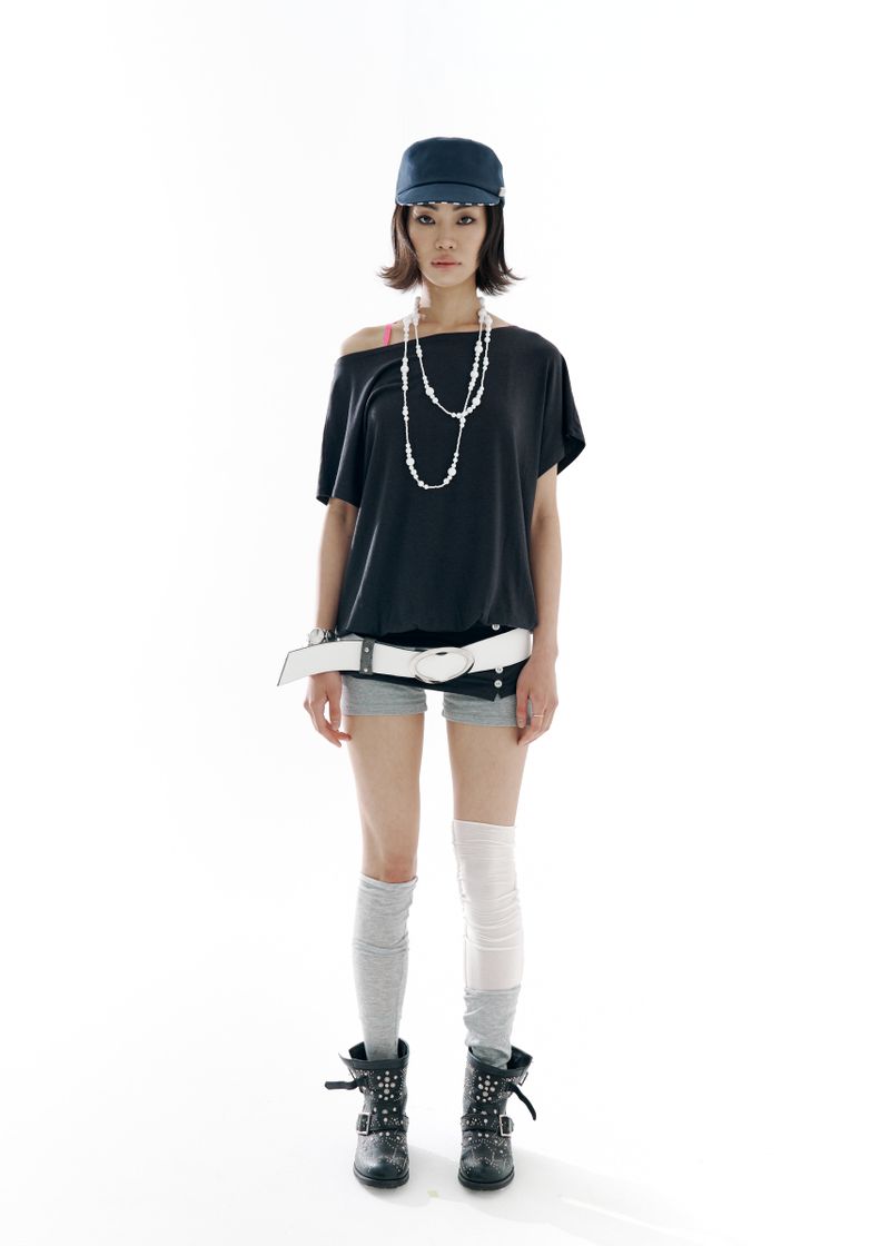 Drape Mini Dress [Charcoal]