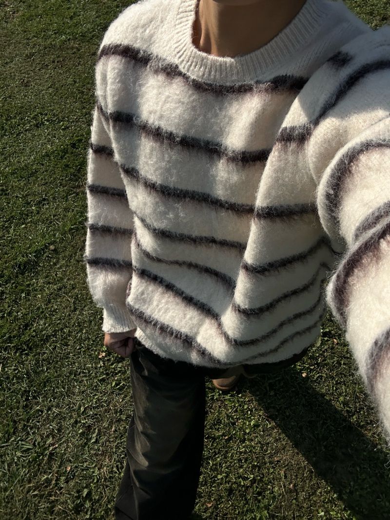 ONEPICK CLOTHES(ワンピッククローズ)の「SCOPE STRIPE MOHAIR KNIT(Tops)」