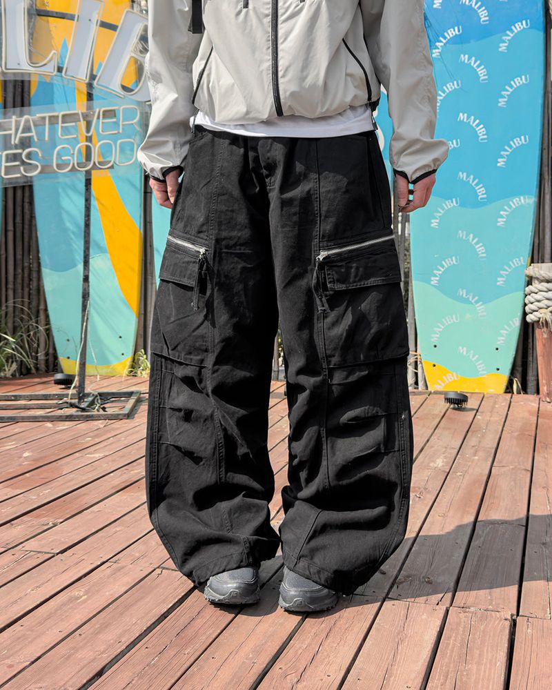 Zeka Zip Cargo Wide Pants