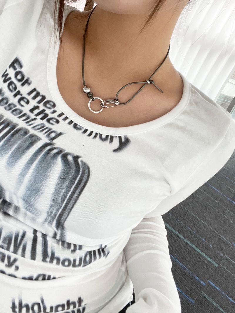 Leather Ball Buckle Necklace