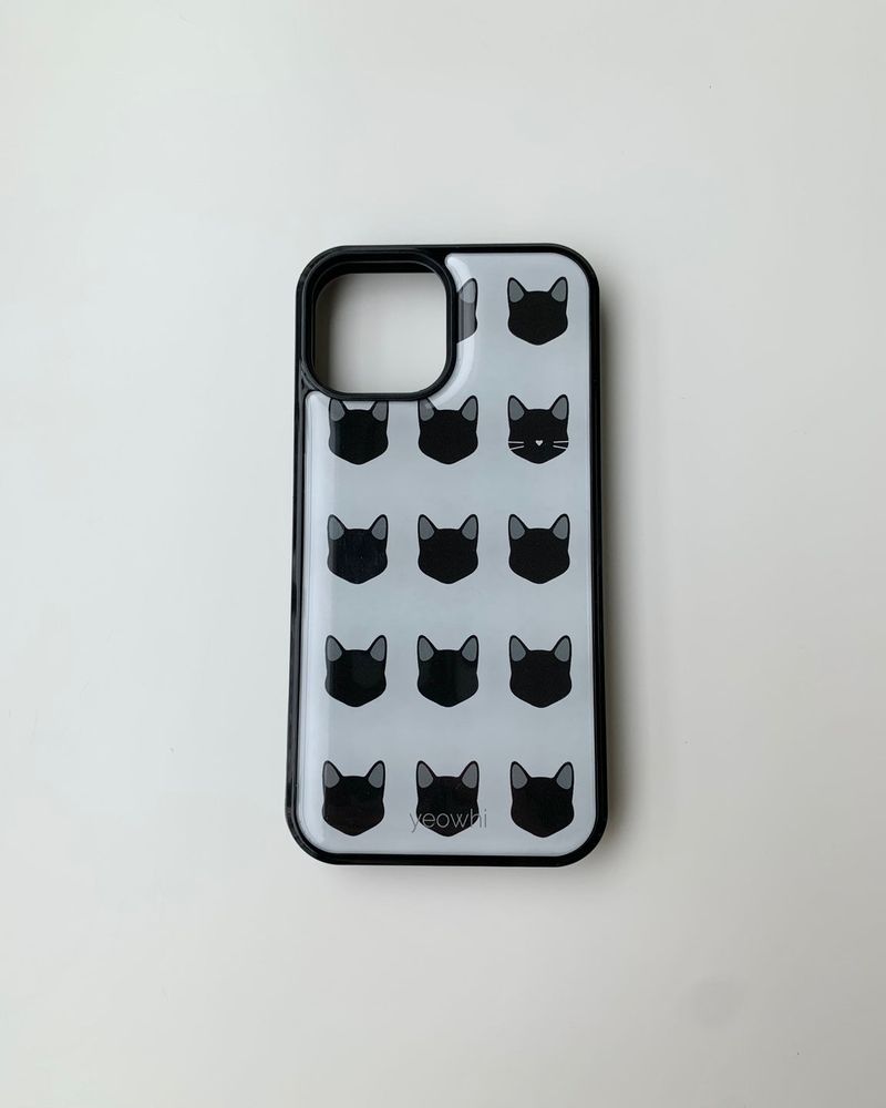 [MADE] yeowhi cat pattern epoxy bumper case_black&grey